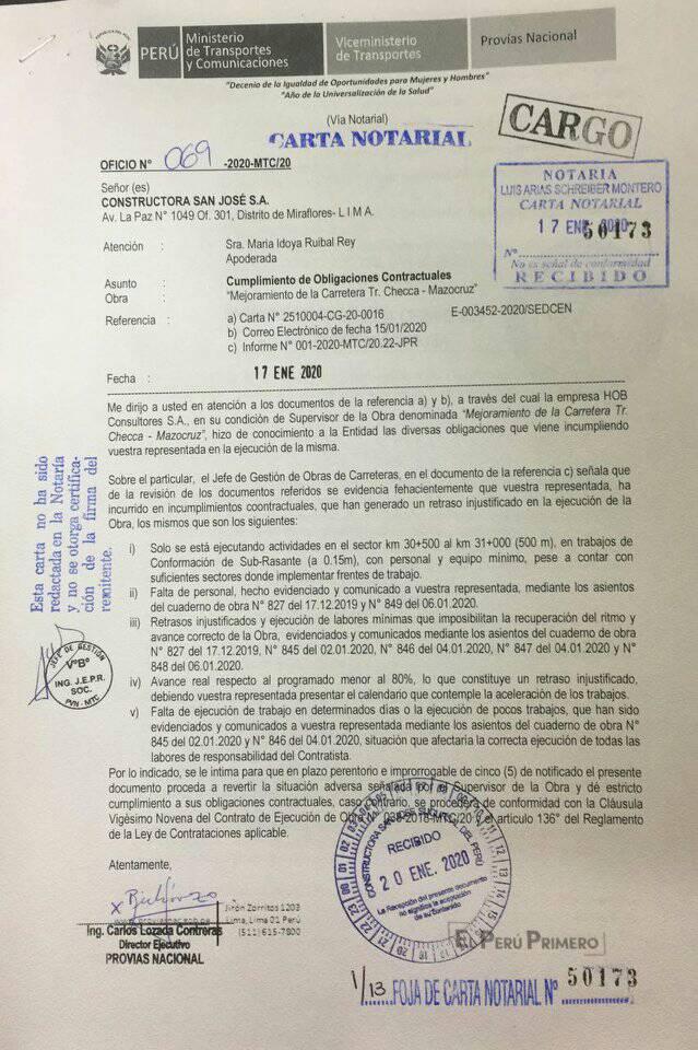 CARTA NOTARIAL CHECCA-MAZOCRUZ